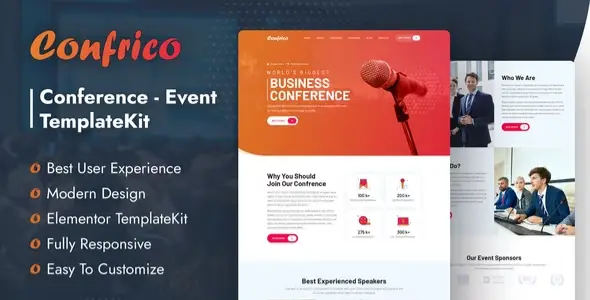 Confrico โ Event & Conference Elementor Template Kit
